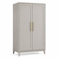 Armoire de rangement 100 x 55 x 190 cm en bois gris à deux portes style classique