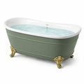 Baignoire îlot 170 x 75 cm en acrylique vert sauge pour salle de bain style classique