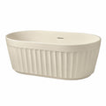Baignoire îlot ovale 170 cm en acrylique crème avec relief cannelé