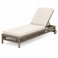 Chaise longue de jardin 200 x 70 cm en corde synthétique taupe avec dossier réglable